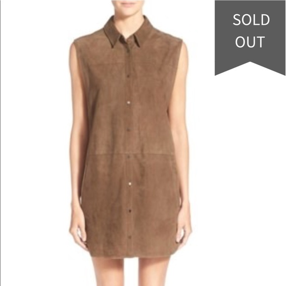 VINCE. Sleeveless Suede Tunic Dress Size 4 - Picture 4 of 8